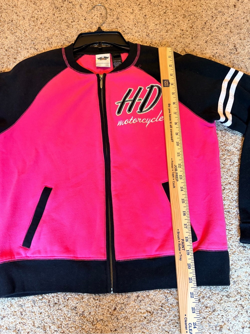 Harley Davidson Jacket Womens L Pink/Black Full Zip Motorcycle - Picture 8 of 8